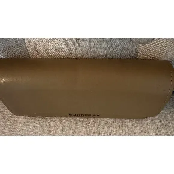 Burberry London England Leather Tan Sunglasses Magnetic Flap Cover Case - Picture 4 of 7